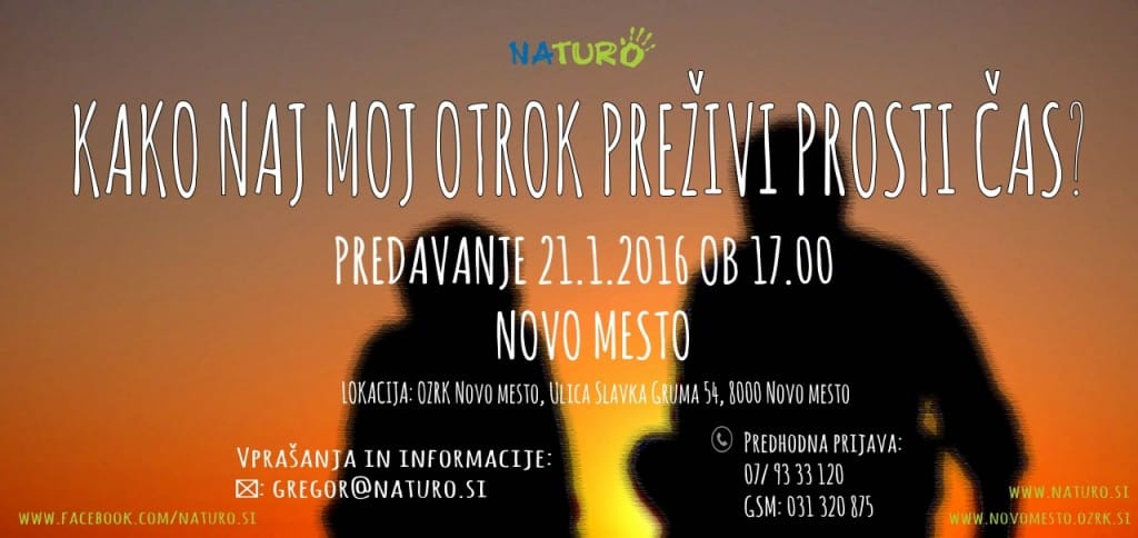 Predavanje: Kako naj moj otrok preživi prosti čas