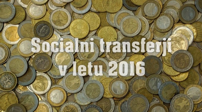 Socialni transferji v letu 2016