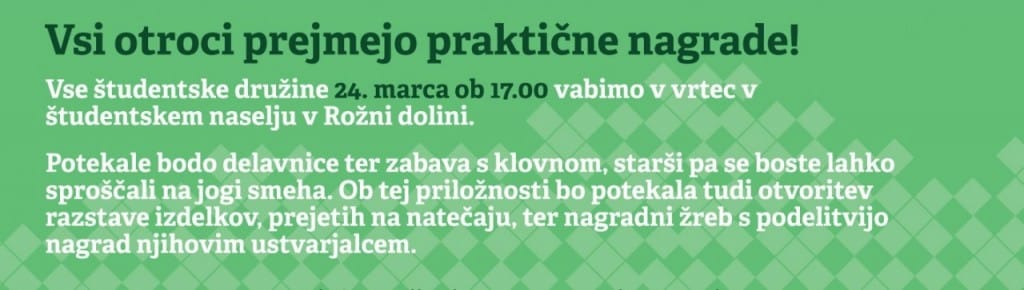 Zveza ŠKIS odpira nagradni natečaj za mlade družine