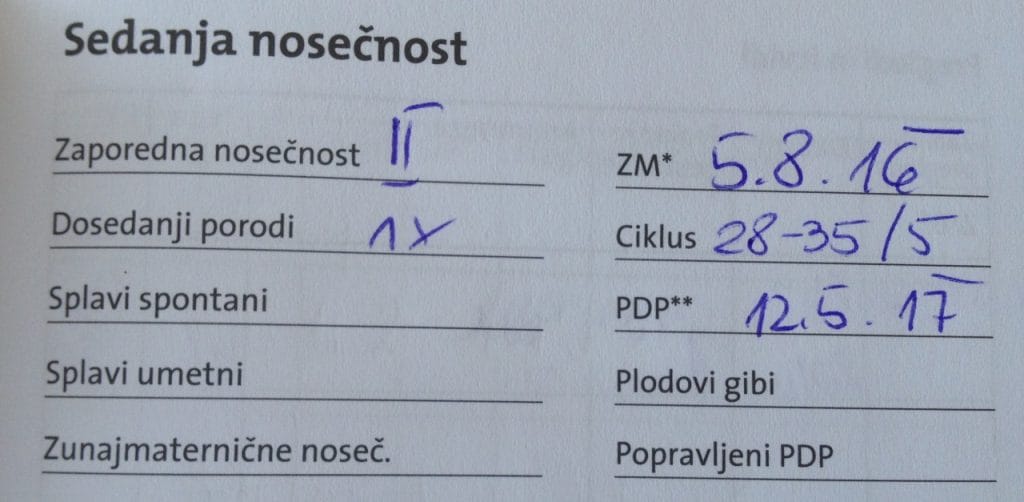 Nosečniški dnevnik: 7. teden - PDP