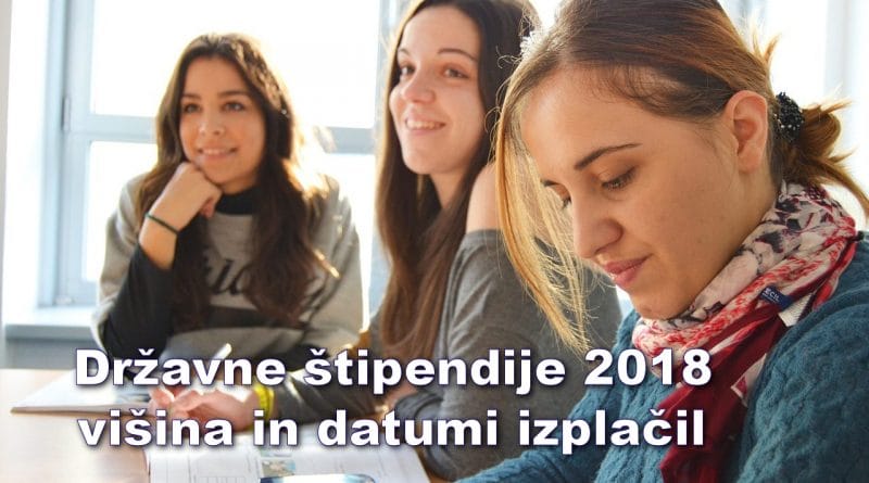 Državne štipendije 2018 - višina in datumi izplačil