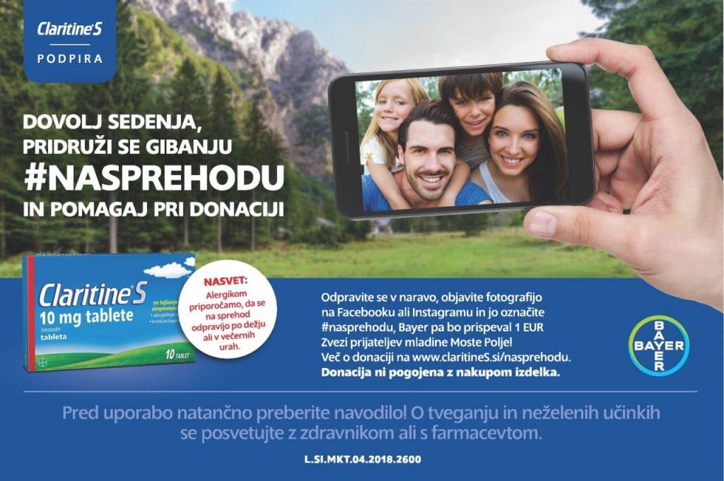 Z Bayerjevo dobrodelno akcijo #nasprehodu do več sprehodov v naravi