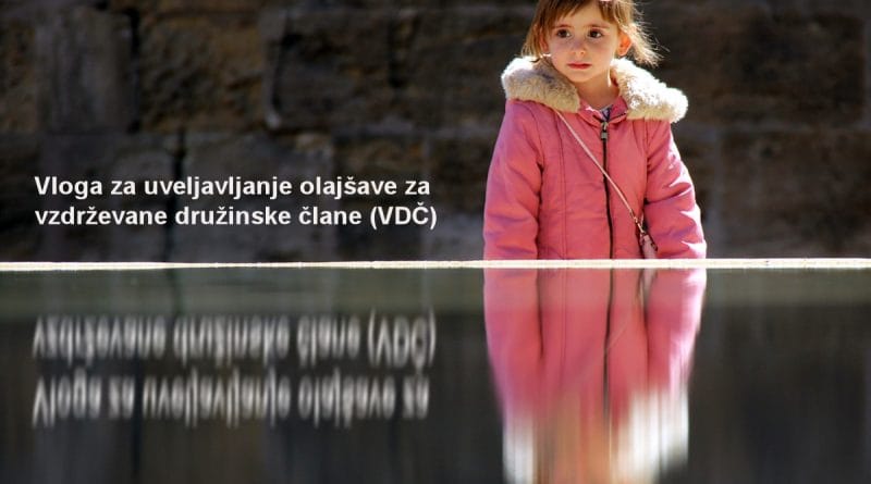 Dohodnina - vloga za uveljavljanje olajšave za vzdrževane družinske člane (VDČ)