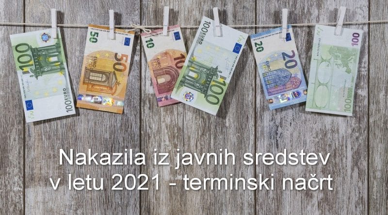 Nakazila iz javnih sredstev 2021 - terminski načrt